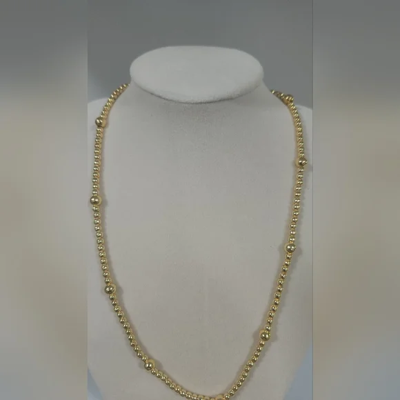 Elegant Gold Beaded Necklace with Pearl Pendant NWOT - Picture 5 of 8